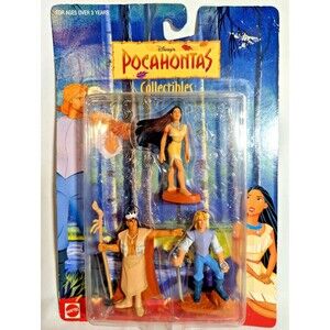Disney Pocahontas 3 Figurines John Smith Chief Powhatan 1995 Mattel Toy Gift